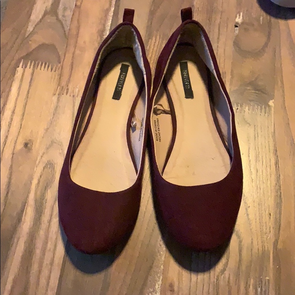 forever21 burgundy flats